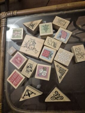 Assorted Holiday Wooden Stamps - Christmas Icons